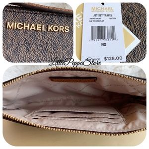 MICHAEL Michael Kors Bags - MICHAEL KORS JET SET WRISTLET MK BROWN MICHAEL Michael Kors Bags - MICHAEL KORS JET SET WRISTLET MK BROWN